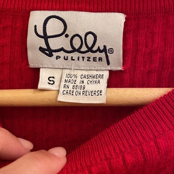 Lilly Pulitzer White Label Red Cashmere Sweater - Picture 2 of 3